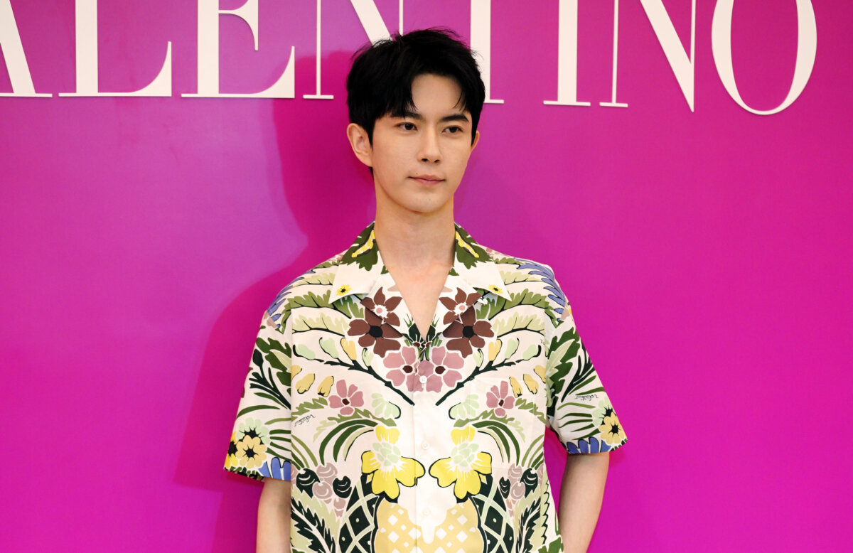 Actor Alan Yu Menglong attends an opening ceremony of Valentino Roman Stud store in Shanghai, China, on March 17, 2021. (VCG/VCG via Getty Images)