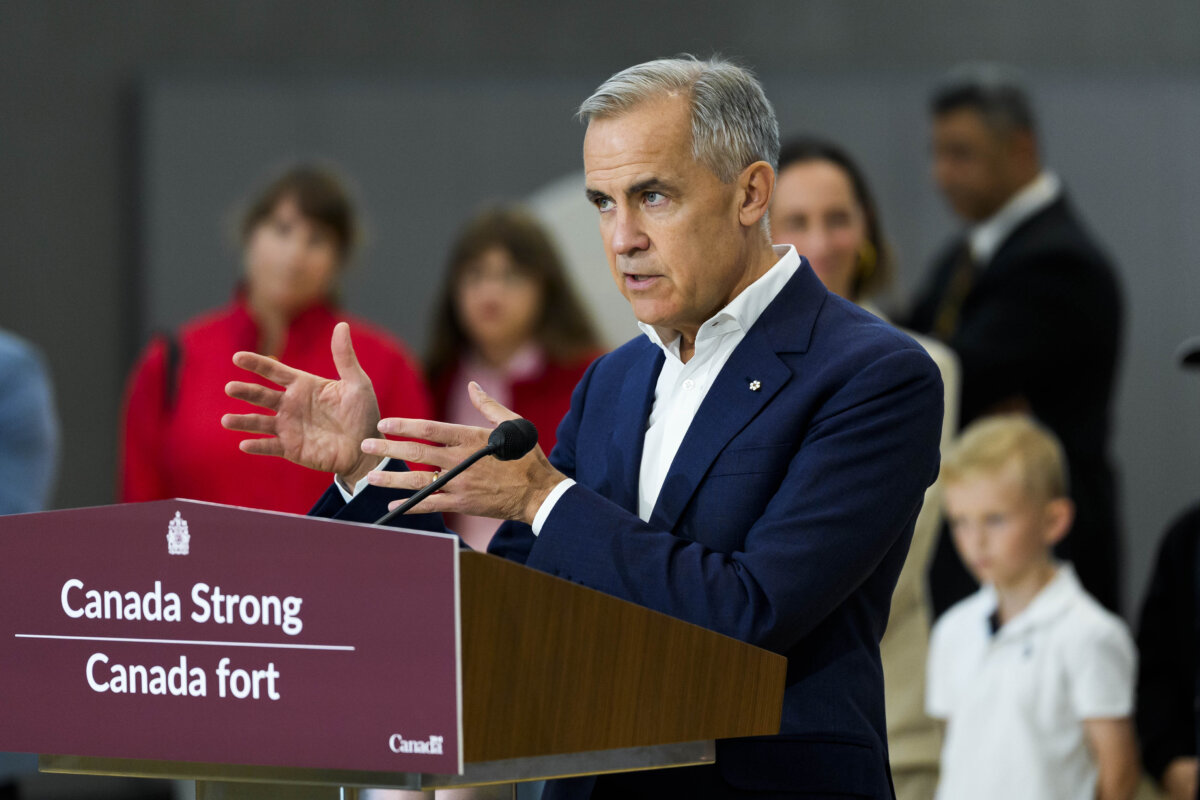 Prime Minister Mark Carney participates in an announcement at a community centre in Ottawa, on Friday, Oct. 10, 2025. (The Canadian Press/Justin Tang)
