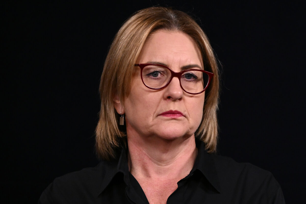 Victorian Premier Jacinta Allan during a press conference in Melbourne, Australia, on July 2, 2025. (AAP Image/Joel Carrett)