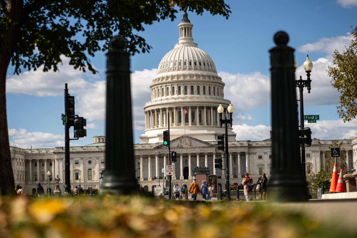 The U.S. Capitol building during the government shutdown in Washington on Oct. 20, 2025. (Madalina Kilroy/The Epoch Times)