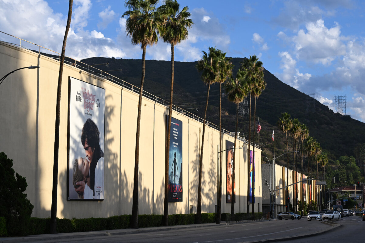The exterior of Warner Bros. Studio in Burbank, Calif., on Oct. 21, 2025. (Robyn Beck/AFP via Getty Images)