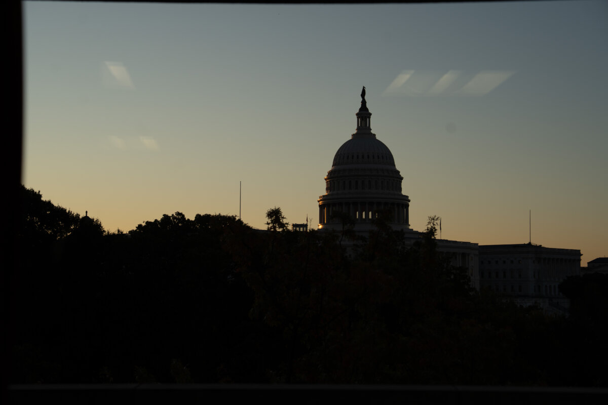 The U.S. Capitol during the government shutdown on Oct. 23, 2025. (Madalina Kilroy/The Epoch Times)