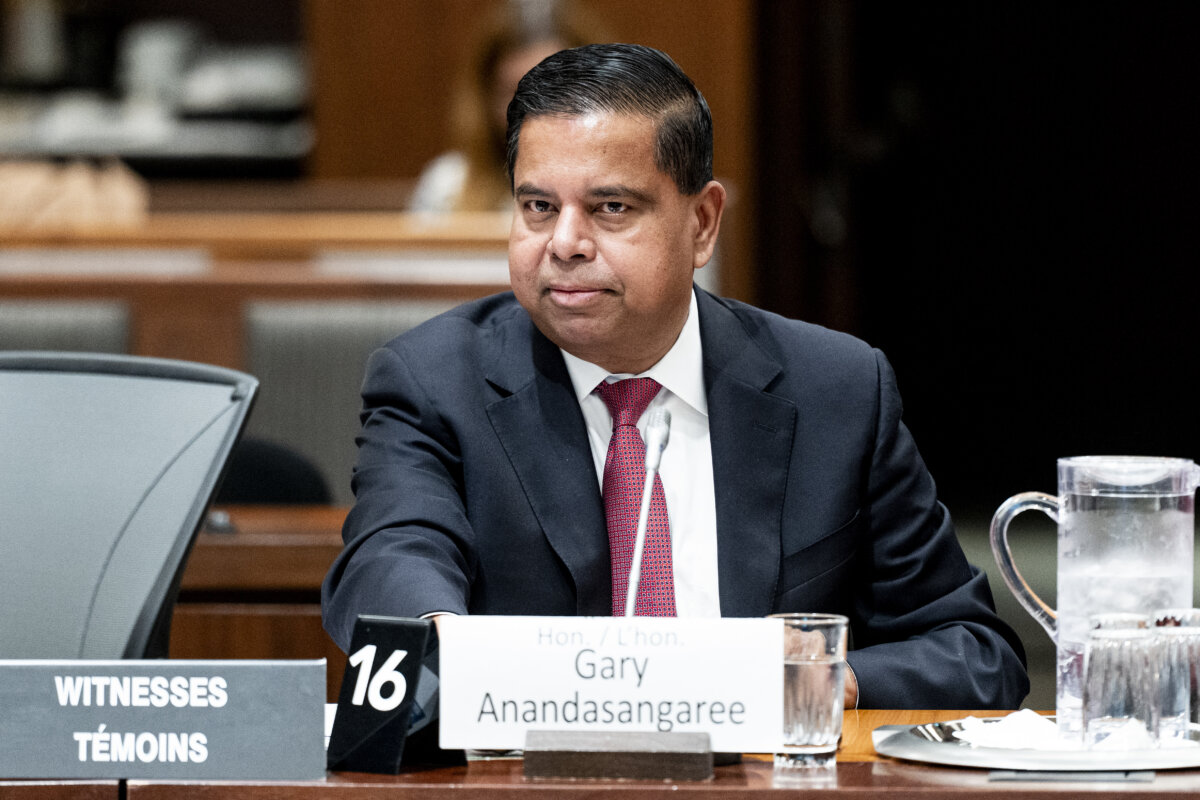 Minister of Public Safety Gary Anandasangaree waits to appear before the Standing Committee on Public Safety and National Security (SECU) on Parliament Hill in Ottawa on Oct. 23, 2025. (The Canadian Press/Spencer Colby)