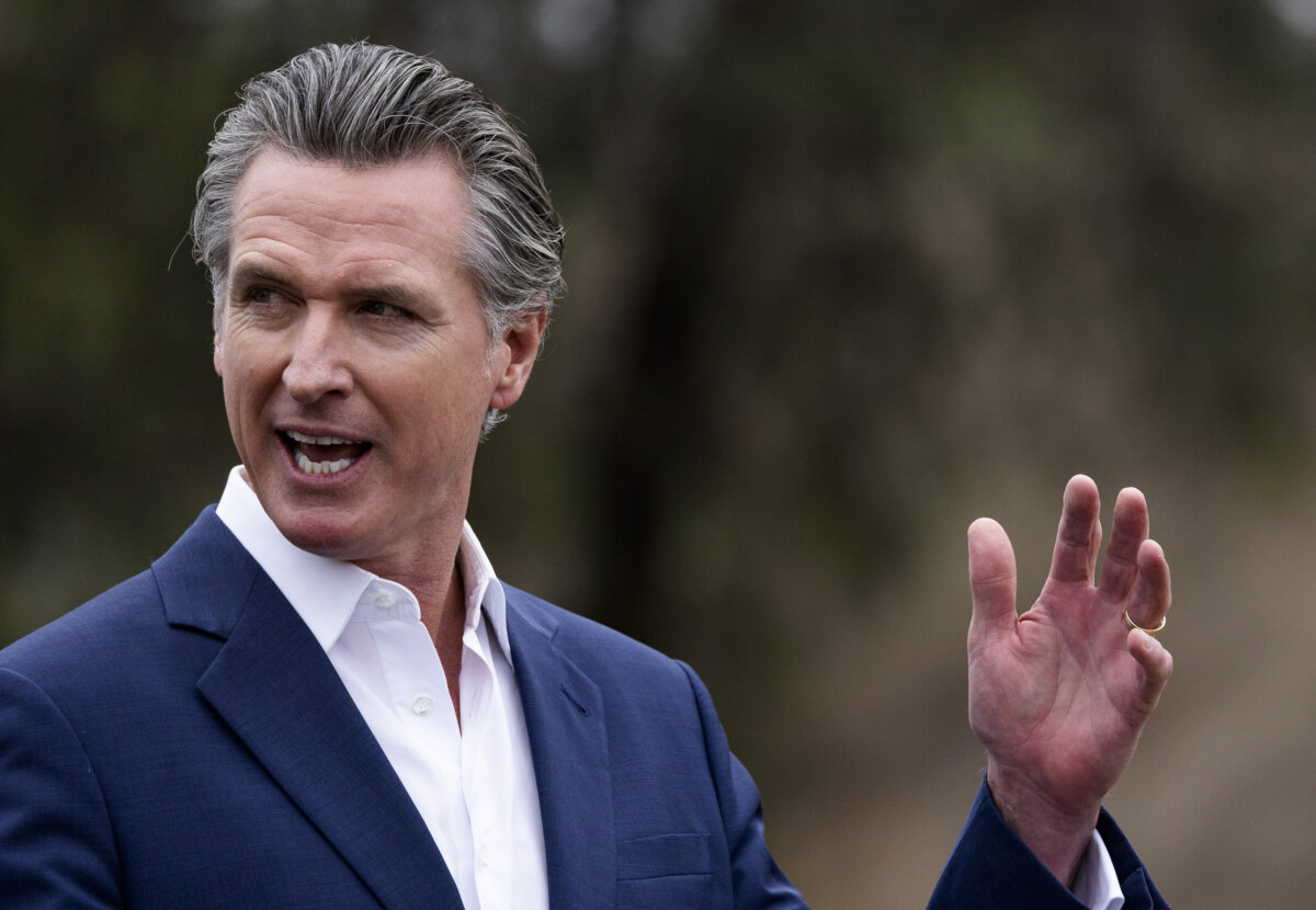 California Gov. Gavin Newsom speaks in Los Angeles on Sept. 25, 2024. (John Fredricks/The Epoch Times)
