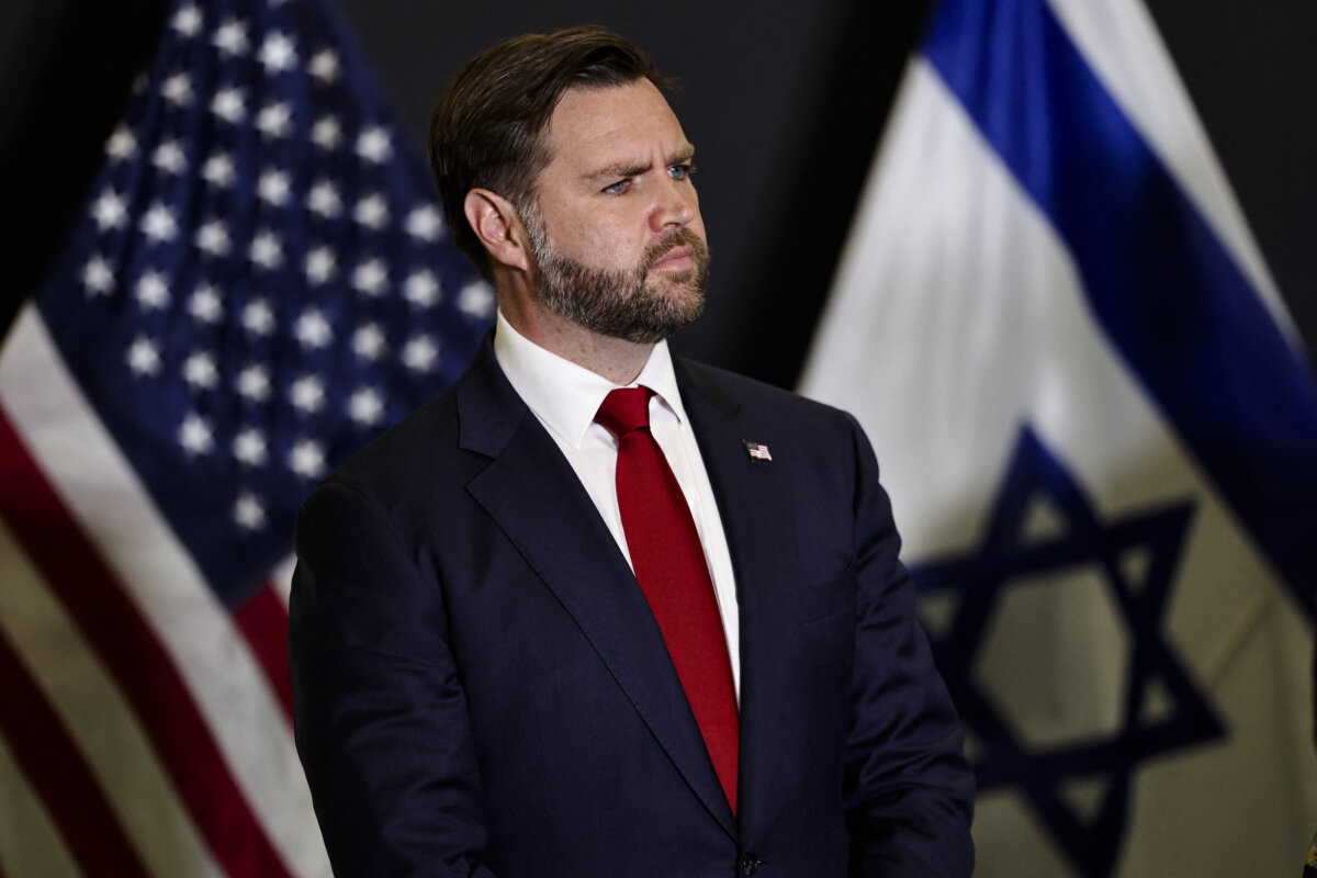 Vice President JD Vance at the Civilian Military Coordination Center in Israel on Oct. 21, 2025. (Fadel Senna/AFP)