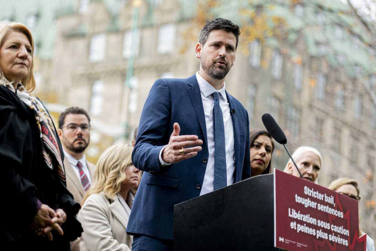 Justice Minister Sean Fraser speaks during a press conference in Ottawa, on Oct. 23, 2025. (The Canadian Press/Spencer Colby)