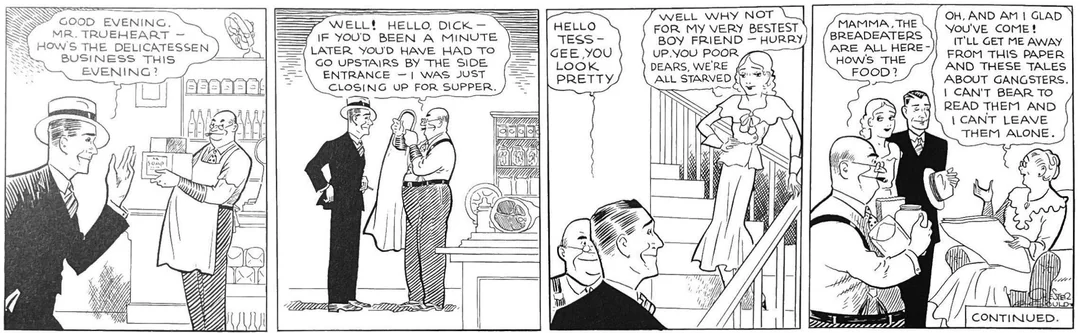 The first Dick Tracy strip from Oct. 4, 1931, created by Chester Gould. (Public Domain)