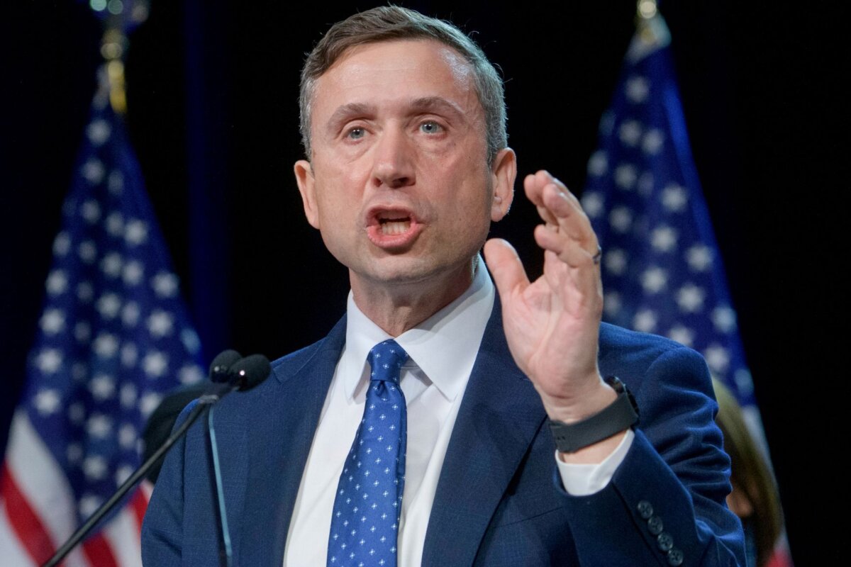 Democratic National Committee chairman Ken Martin speaks after winning the vote at the DNC's winter meeting in National Harbor, Md., on Feb. 1, 2025. (Rod Lamkey, Jr./AP Photo)