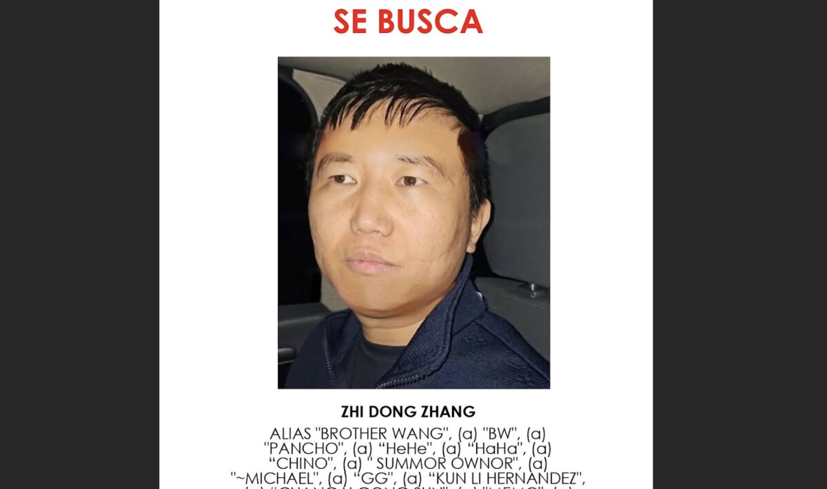 A wanted poster for Chinese national and alleged fentanyl kingpin Zhi Dong Zhang by the Quintana Roo State's Attorney General Office in Mexico on July 11, 2025. (Screenshot via The Epoch Times/Facebook/Quintana Roo State's Attorney General Office)