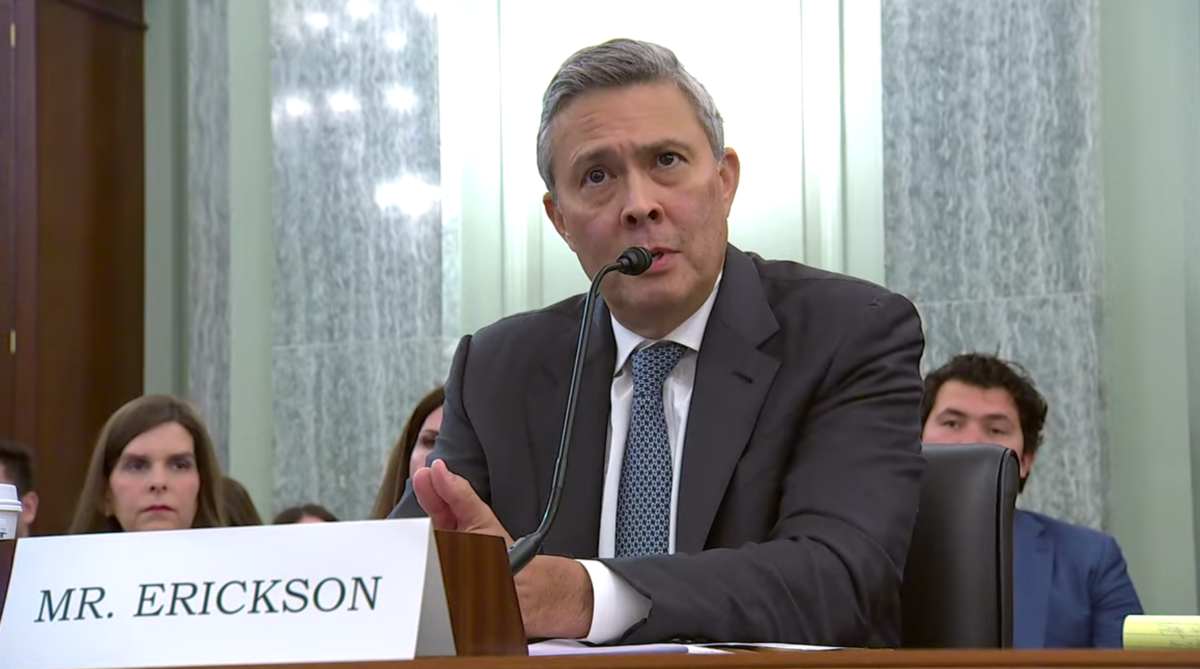 Google's Government Affairs and Public Policy Centers of Excellence head Markham Erickson was questioned on Capitol Hill on Oct. 29, 2025. (Senate Committee on Commerce, Science, and Transportation)