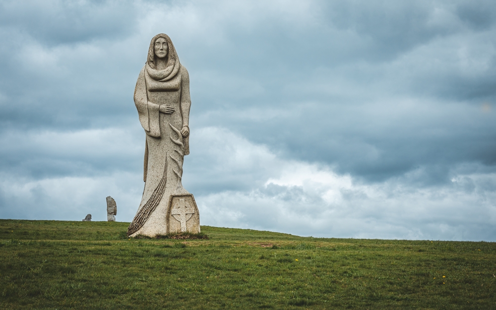 One of the statues of the Vallée des Saints in Brittany, France. Saints with a literary bent wrote beautiful poetry. (AmauryMphotos/Shutterstock)