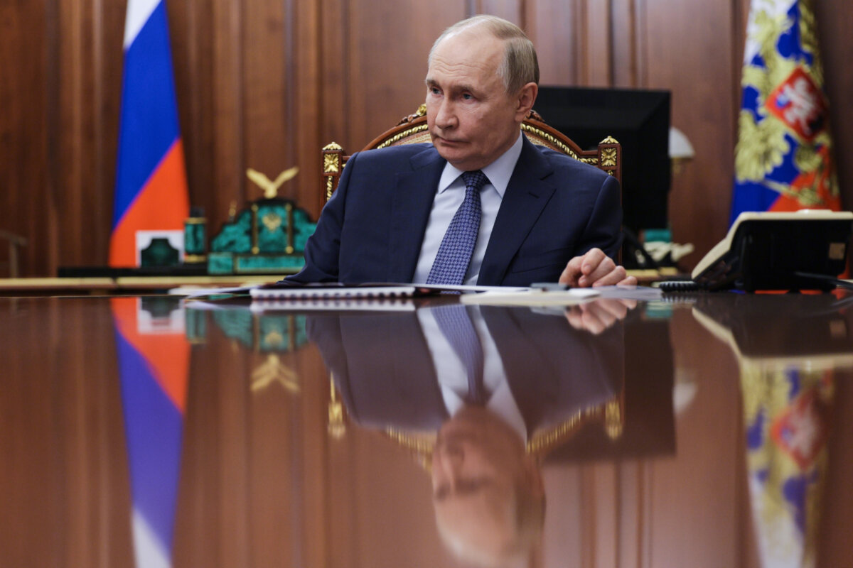 Russian President Vladimir Putin in Moscow on Oct. 21, 2025. (Alexander Kazakov, Sputnik, Kremlin Pool Photo via AP)