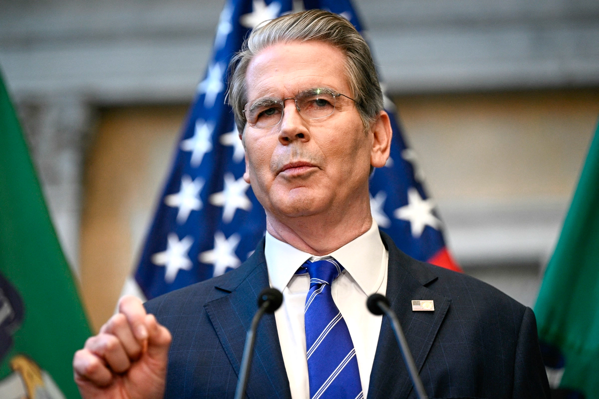 U.S. Treasury Secretary Scott Bessent speaks on the sidelines of the IMF/World Bank annual meetings in Washington, D.C., on Oct. 15, 2025. (Brendan Smialowski/AFP)
