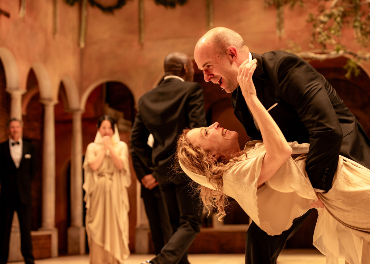 Beatrice (Deborah Hay) and Benedick (Mark Bedard) in "Much Ado About Nothing." (Kyle Flubacker)