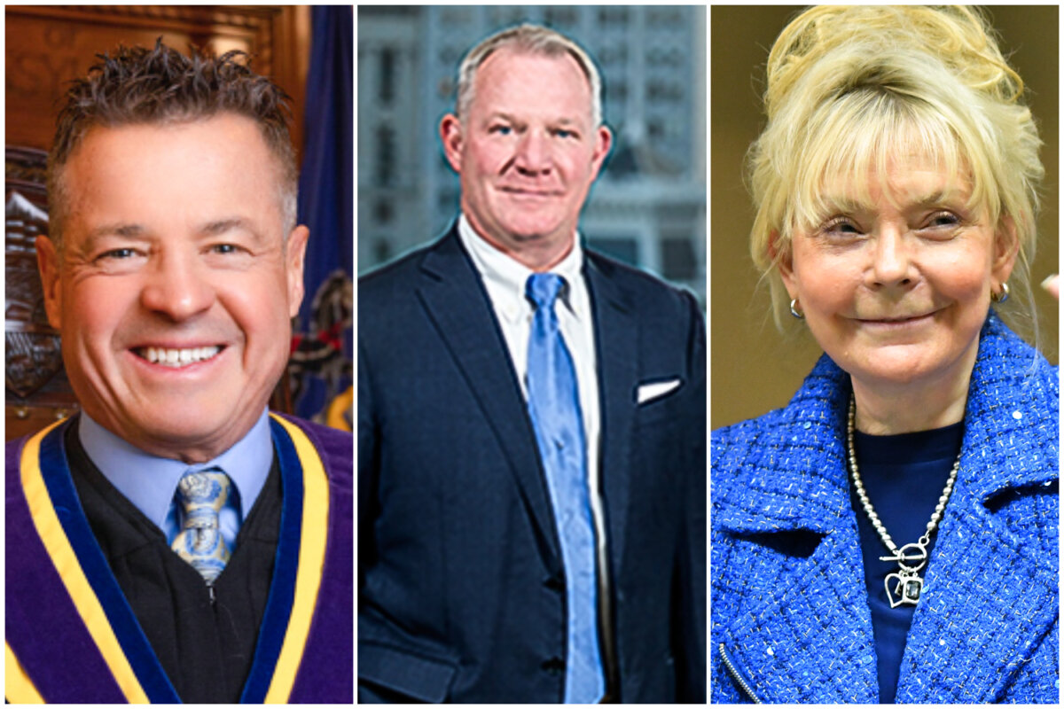 (L–R) Pennsylvania Supreme Court Justices David Wecht, Kevin Dougherty, and Christine Donohue. (The Unified Judicial
System of Pennsylvania)