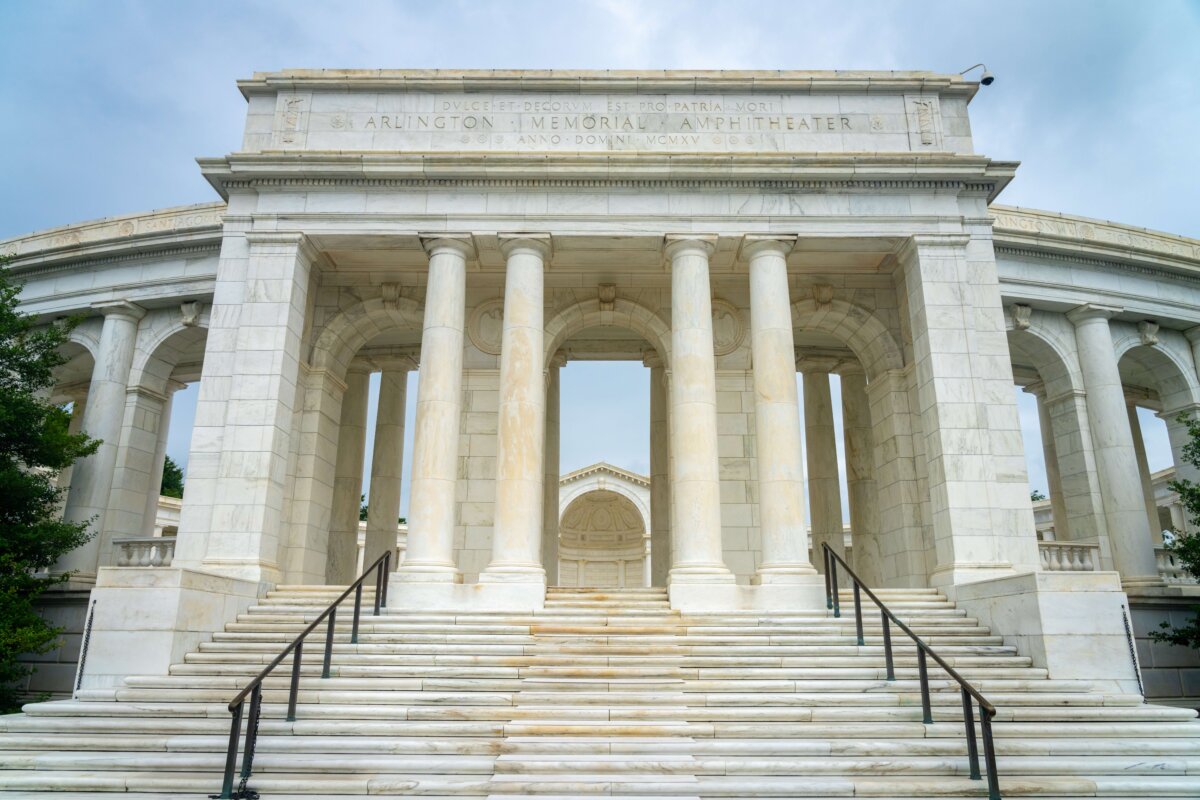 Arlington National Cemetery inscriptions on colonnade of Memorial Amphitheater