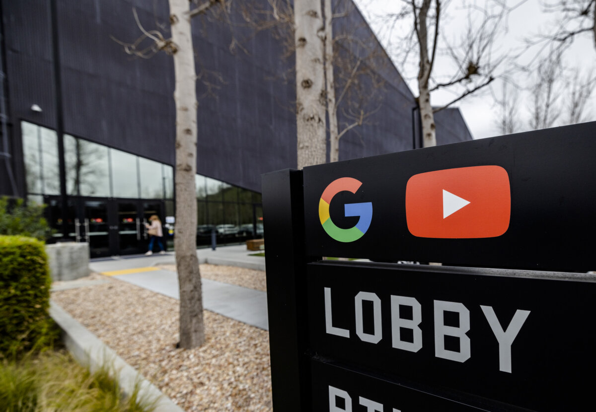 The offices of Google and YouTube near Los Angeles on March 26, 2025. (John Fredricks/The Epoch Times)
