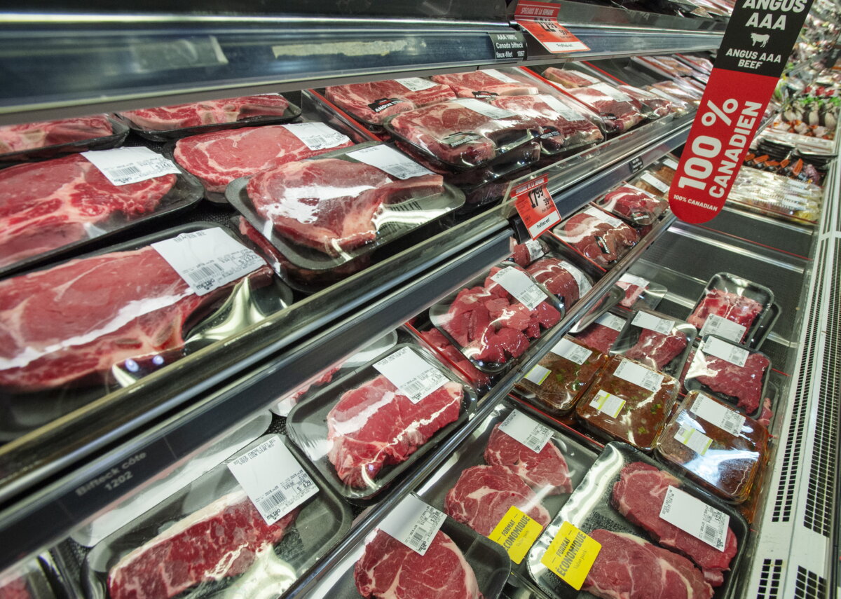 Cuts of beef on display at a supermarket in Montreal, in a file photo. (The Canadian Press/Ryan Remiorz)