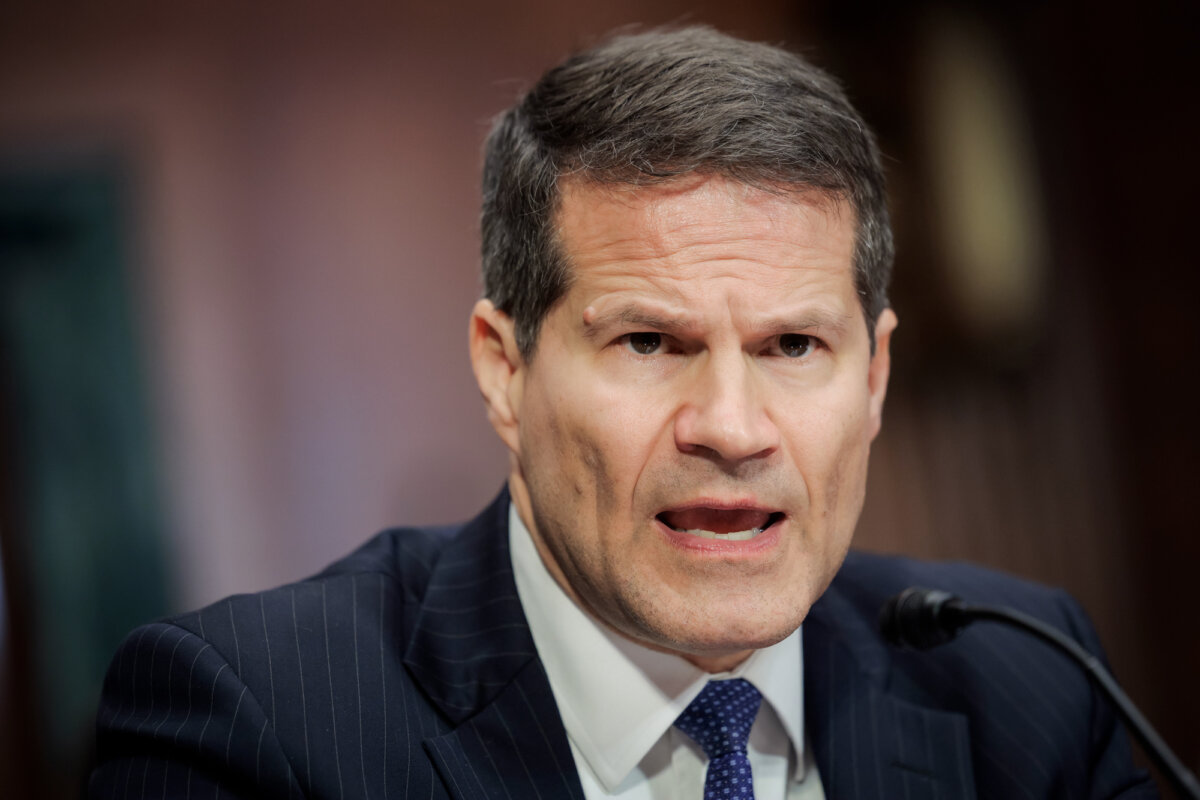 D. John Sauer, then nominee for the post of U.S. solicitor general, testifies during his confirmation hearing in Washington on Feb. 26, 2025. (Chip Somodevilla/Getty Images)