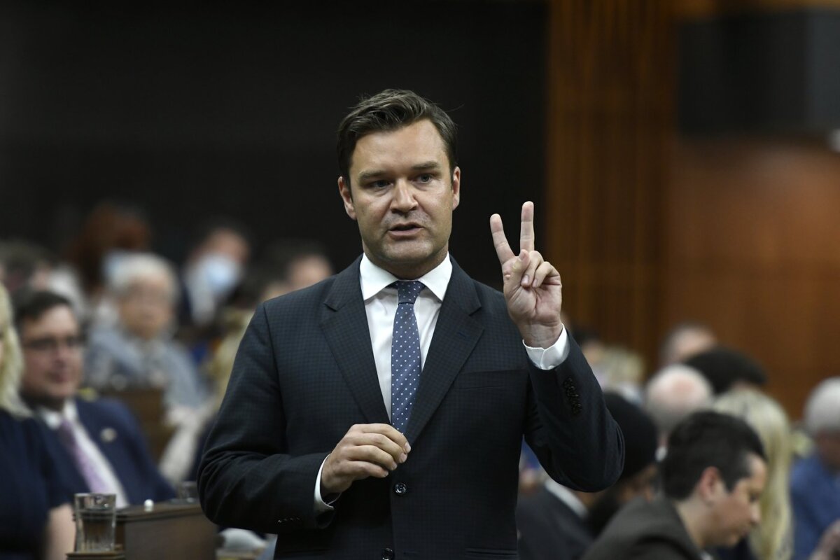 Then-Conservative MP Matt Jeneroux rises during question period in the House of Commons on Parliament Hill in Ottawa on May 31, 2022. (The Canadian Press/Justin Tang)