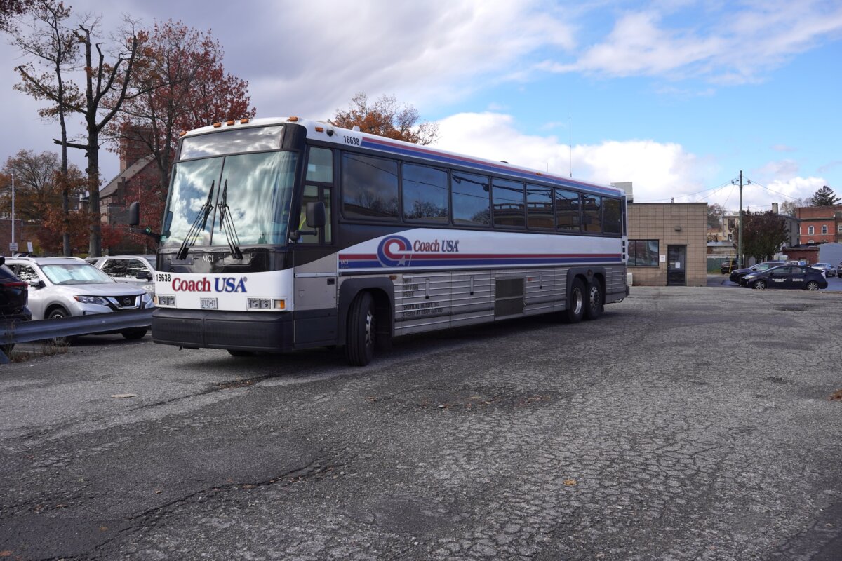 The Railroad Ave. bus station in Middletown, N.Y., on Nov. 6, 2025. (Oliver Mantyk/The Epoch Times)