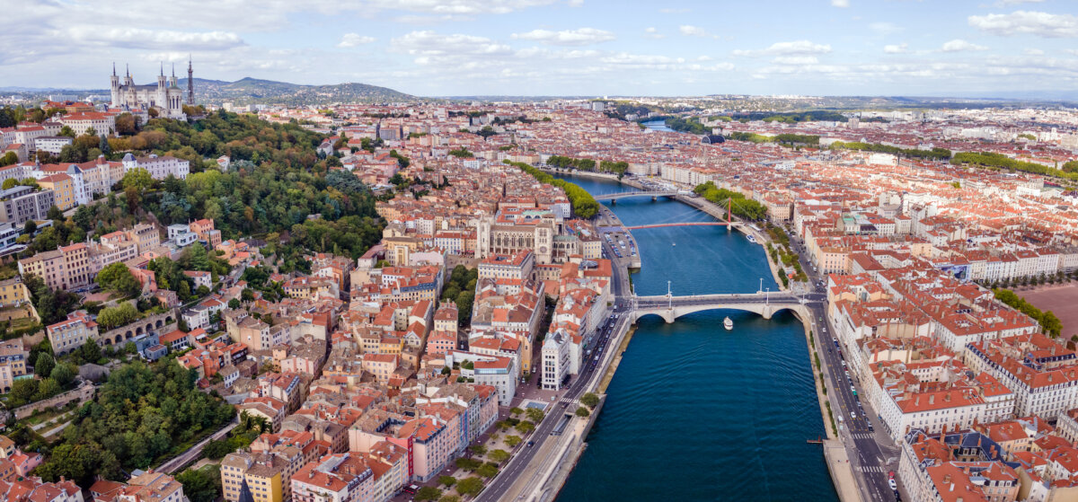 Aerial view of Lyon, France. (Song_about_summer/Shutterstock)