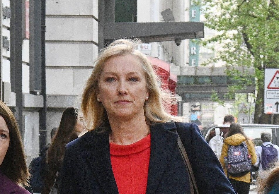 BBC news presenter Martine Croxall, arriving at a London Central Employment Tribunal in Kingsway, central London, on Wed. May 1, 2024. (File Photo)