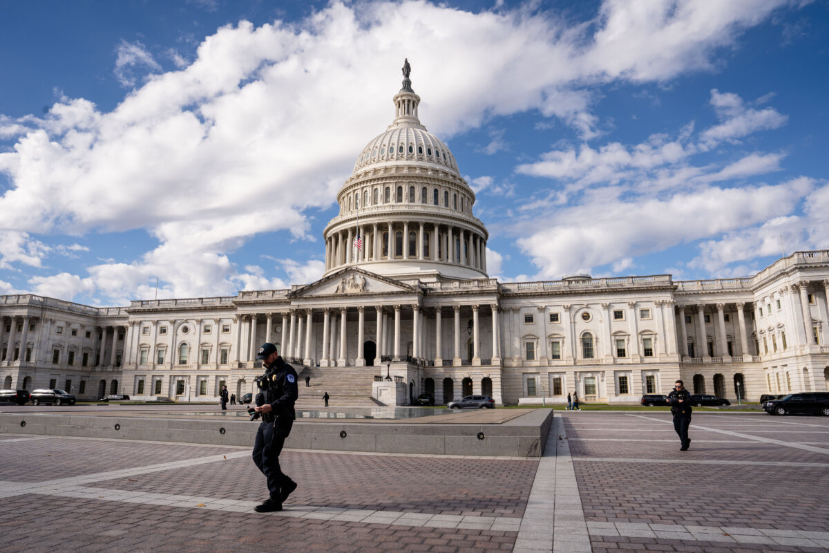 The U.S. Capitol building on the 41st day of the government shutdown, the longest in U.S. history, in Washington on Nov. 10, 2025. (Madalina Kilroy/The Epoch Times)