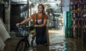 View of Flooded Street in Bangkok After Authorities Declare Disaster Zone