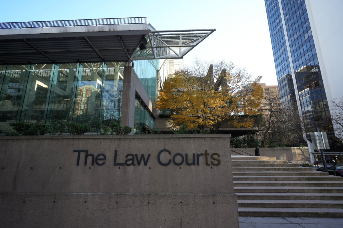 The Law Courts building, home to the B.C. Supreme Court and the Court of Appeal, in Vancouver on Nov. 23, 2023. (The Canadian Press/Darryl Dyck)