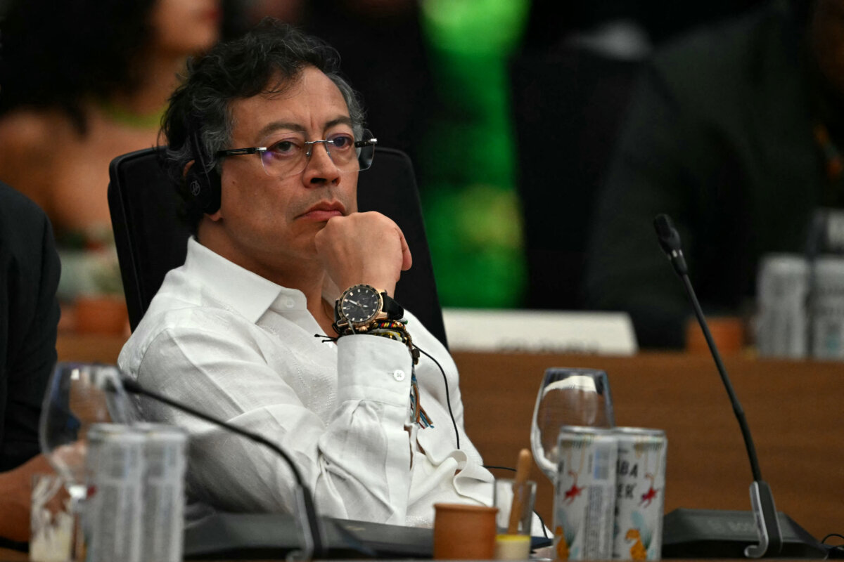 Colombia's President Gustavo Petro attends the Tropical Forest Forever Facility (TFFF) in the framework of the COP30 UN Climate Change Conference in Belem, Para State, Brazil on Nov. 6, 2025. (Mauro Pimentel/AFP via Getty Images)