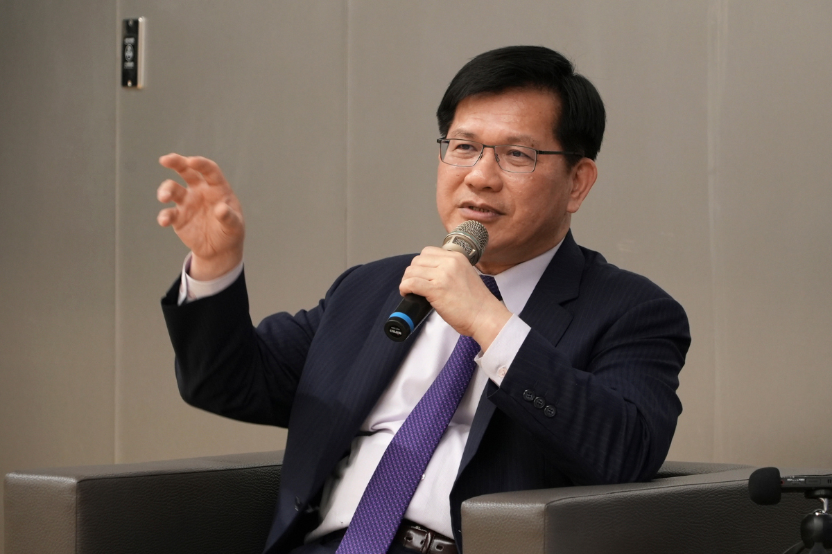 Taiwanese Foreign Minister Lin Chia-Lung speaks to reporters in Taipei City, Taiwan, on Nov. 12, 2025. (Johnson Lai/AP Photo)