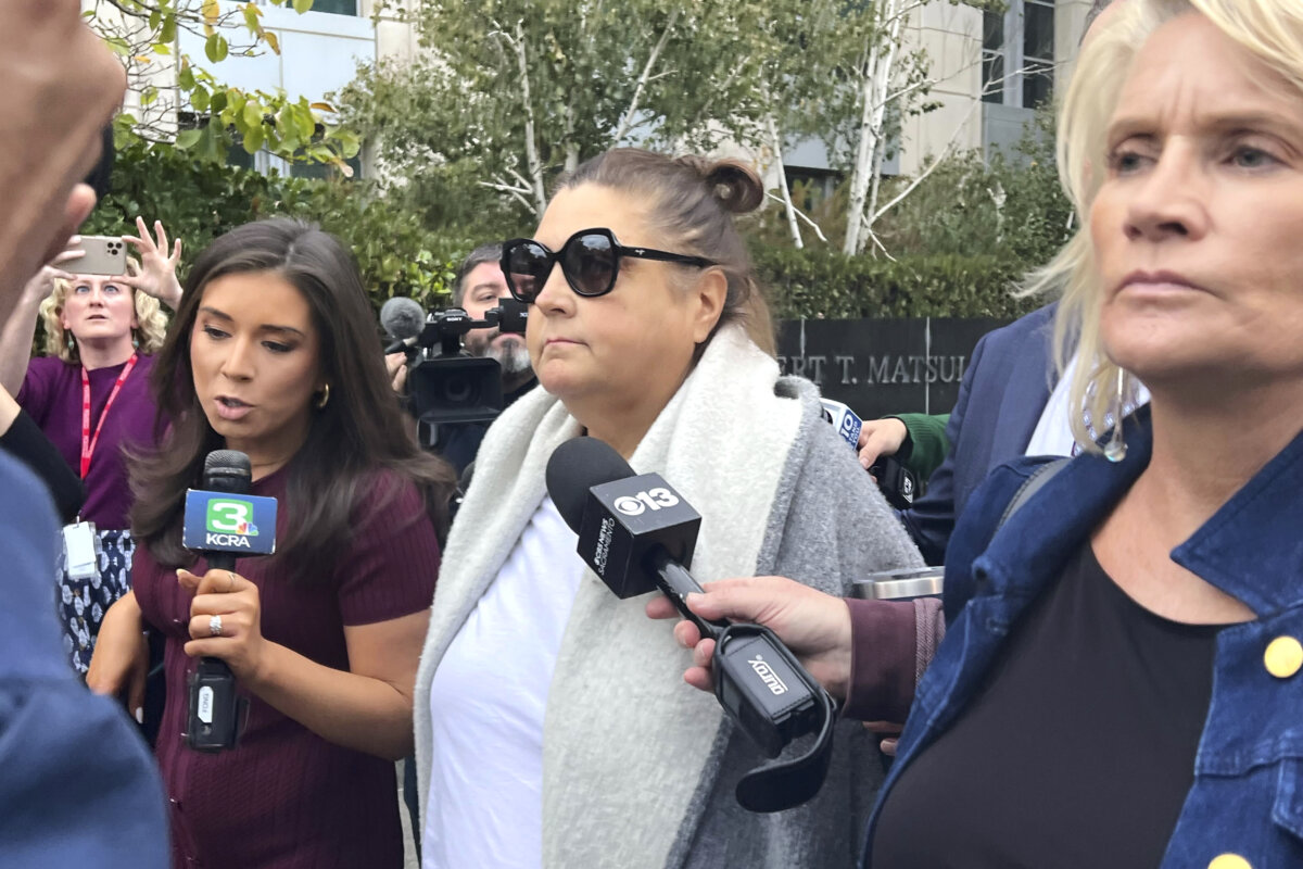 Dana Williamson (C), a former top aide to California Gov. Gavin Newsom, leaves the courthouse in Sacramento, Calif., on Nov. 12, 2025. (Sophie Austin/AP Photo)