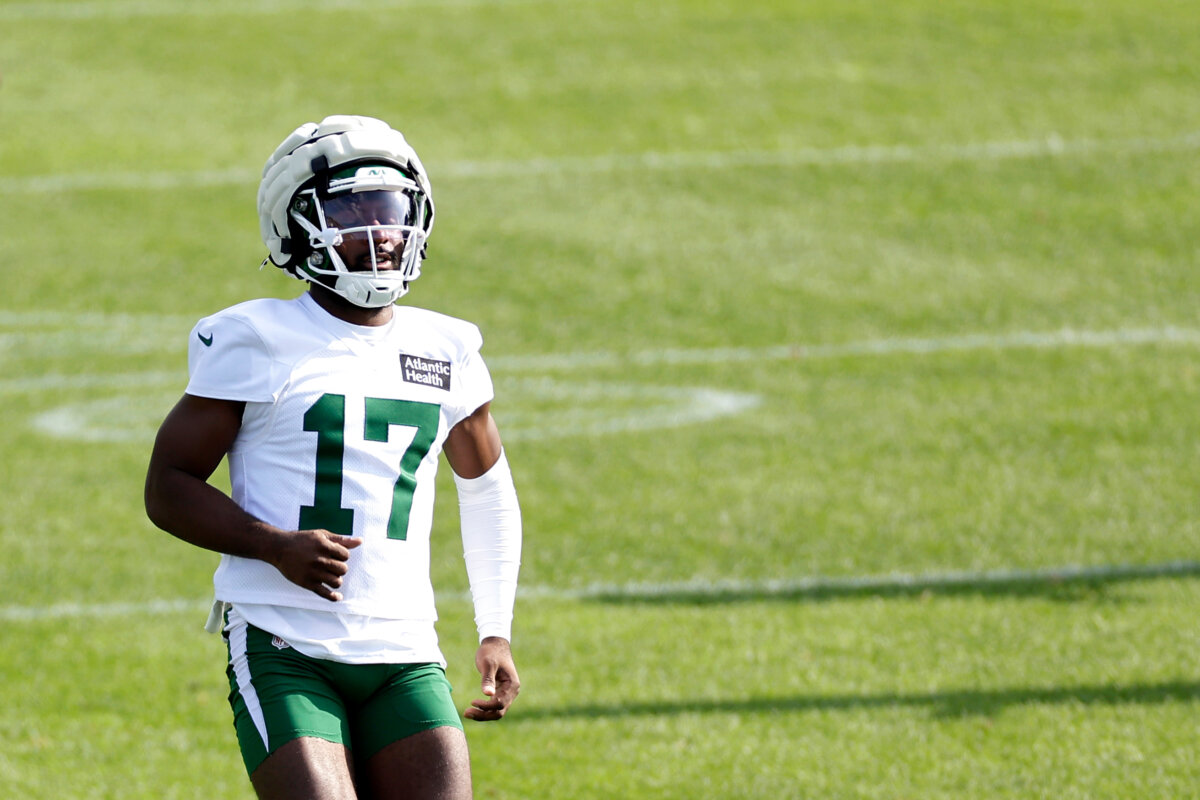 New York Jets cornerback Kris Boyd takes part in an NFL football training camp in Florham Park, N.J., on July 23, 2025. (Adam Hunger/AP Photo)