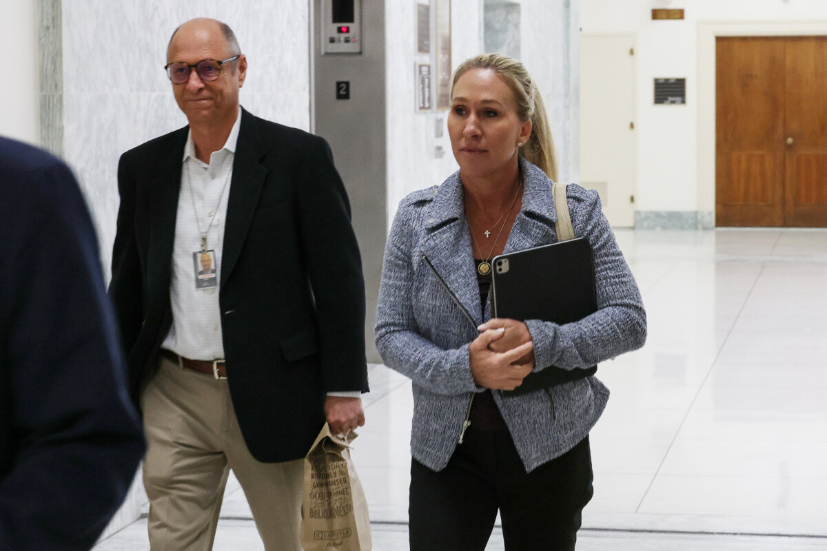 Rep. Marjorie Taylor Greene (R-Ga.) arrives to her office in the Rayburn House Office Building on November 17, 2025 in Washington, DC. (Anna Moneymaker/Getty Images)