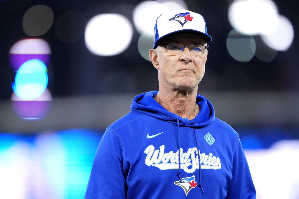 Bench coach Don Mattingly of the Toronto Blue Jays is introduced before game one of the 2025 World Series against the Los Angeles Dodgers at Rogers Center in Toronto, Canada, on Oct. 24, 2025. (Mark Blinch/Getty Images)