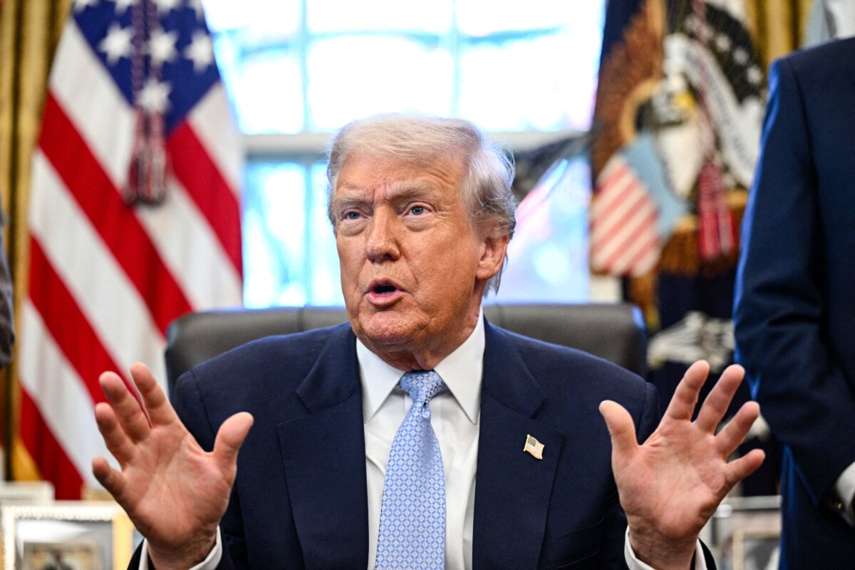 President Donald Trump speaks in the Oval Office of the White House on Nov. 17, 2025. (Brendan Smialowski/AFP via Getty Images)