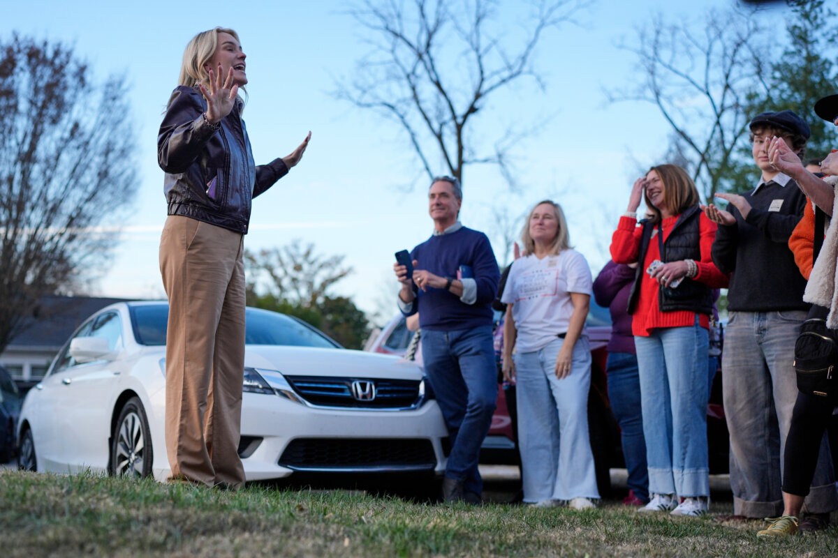 Democratic congressional candidate State Rep. Aftyn Behn, D-Nashville, speaks during a campaign event in the special election for the seventh district, Thursday, Nov. 13, 2025, Franklin, Tenn. (George Walker IV/AP)