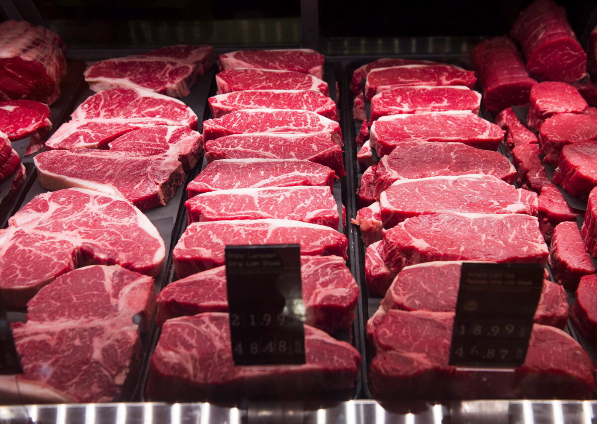 Beef cuts are shown at a grocery store in Toronto on May 3, 2018. (The Canadian Press/Nathan Denette)