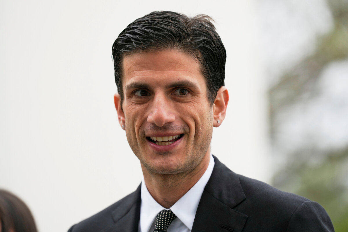 Jack Schlossberg arrives at the JFK Library in Boston on May 4, 2025. (Robert F. Bukaty/AP Photo)