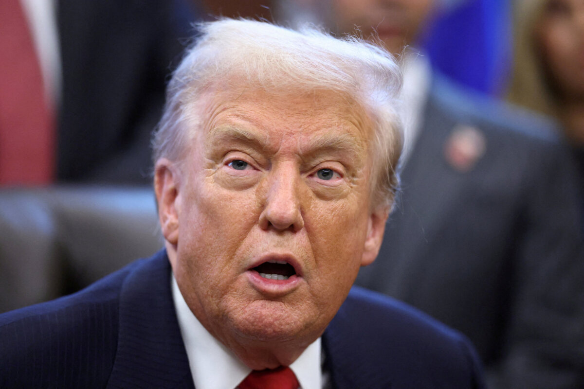 U.S. President Donald Trump speaks about the U.S. government shutdown, during the swearing-in ceremony for Sergio Gor as U.S. Ambassador to India, at the White House in Washington, D.C., U.S., November 10, 2025. (Kevin Lamarque/Reuters)