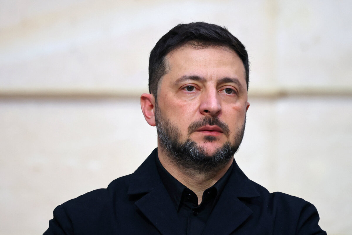 Ukrainian President Volodymyr Zelenskyy in Paris on Nov. 17, 2025. (Sarah Meyssonnier/Reuters)