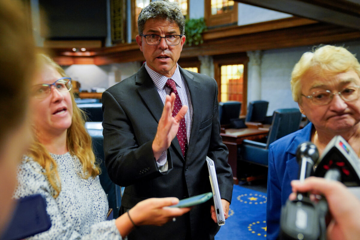 Indiana state Sen. Rodric Bray speaks to the press in Indianapolis on July 25, 2022. (Cheney Orr/Reuters)