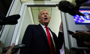 Trump Gaggles With Press on Air Force One En Route Joint Base Andrews