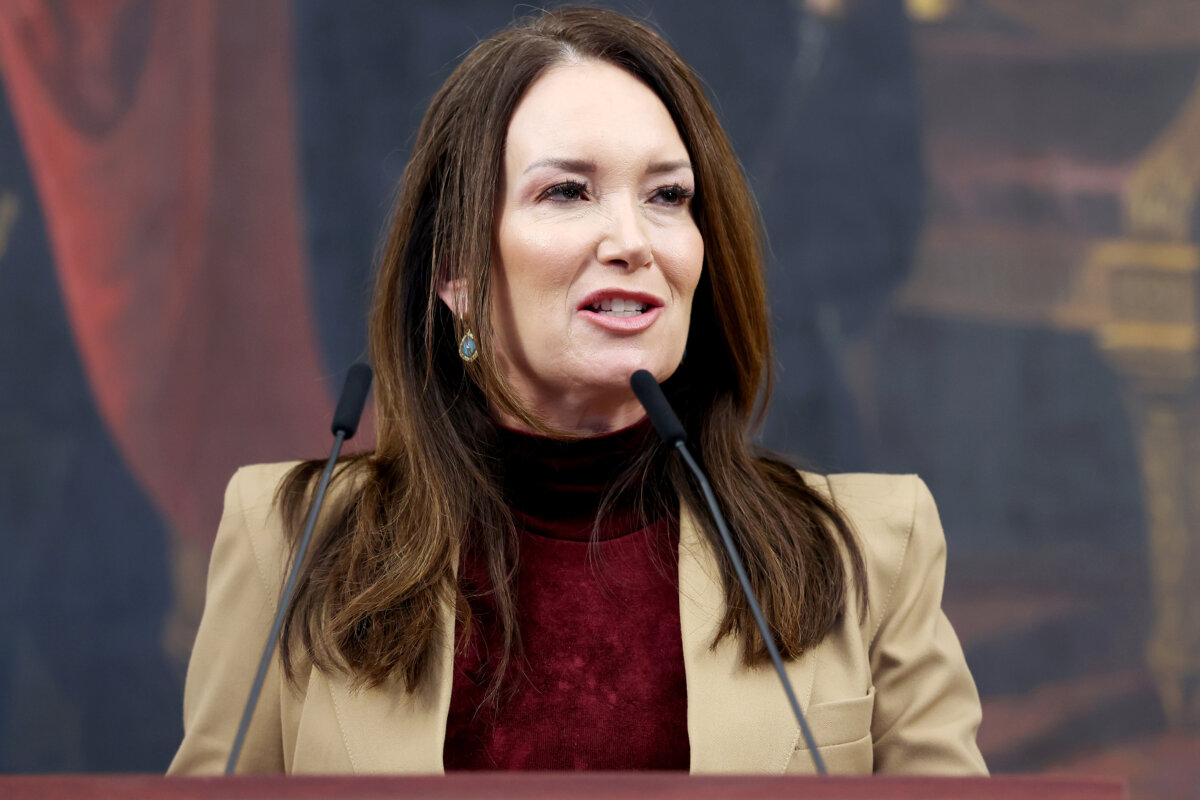 Agriculture Secretary Brooke Rollins speaks during a news conference on Capitol Hill in Washington on Oct. 31, 2025. (Anna Moneymaker/Getty Images)