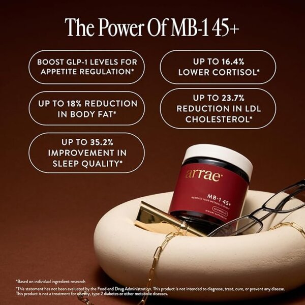 Arrae created MB-1 45+—a supplement specifically formulated for women in perimenopause, menopause, and beyond