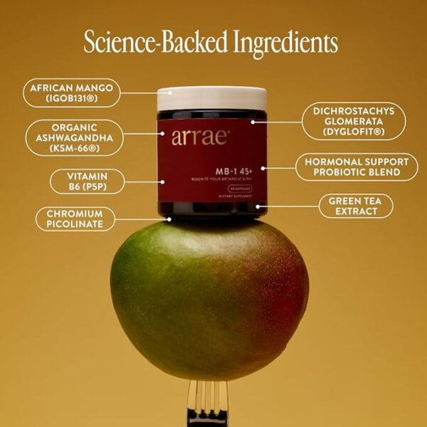Arrae created MB-1 45+—a supplement specifically formulated for women in perimenopause, menopause, and beyond