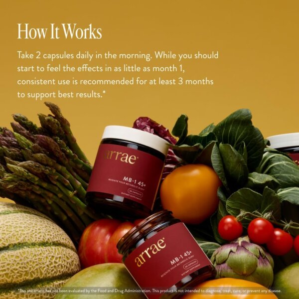 Arrae created MB-1 45+—a supplement specifically formulated for women in perimenopause, menopause, and beyond