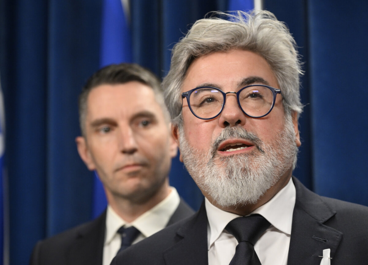 Quebec Liberal Leader Pablo Rodriguez speaks at a news conference at the legislature in Quebec City, on Dec. 2, 2025. (The Canadian Press/Jacques Boissinot)