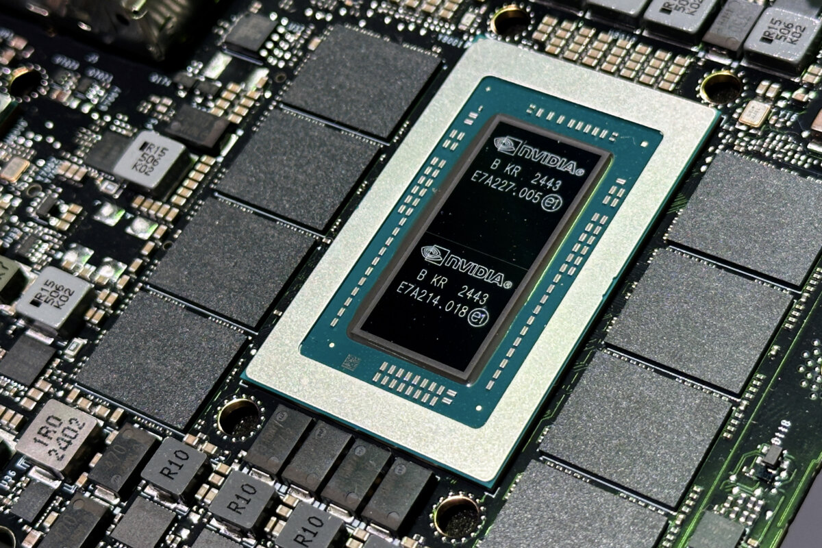Nvidia's GB10 Grace Blackwell Superchip is displayed at the company's GTC conference in San Jose, Calif., on March 19, 2025. (Max A. Cherney/Reuters)